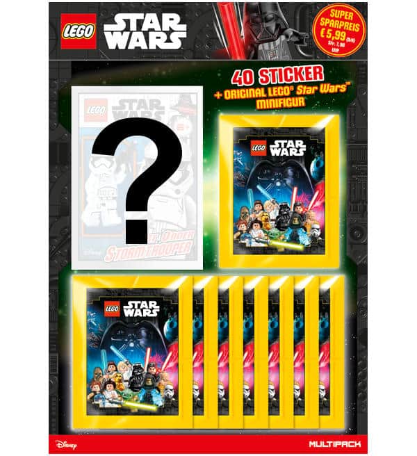 Neu Lego Star Wars Sticker Multipack mit Minifigur Snowtrooper und 8 Tüten 