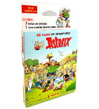 Panini Asterix 65 Jahre Abenteuer Sticker - Eco-Blister mit 7 Tüten + 1 LE Card