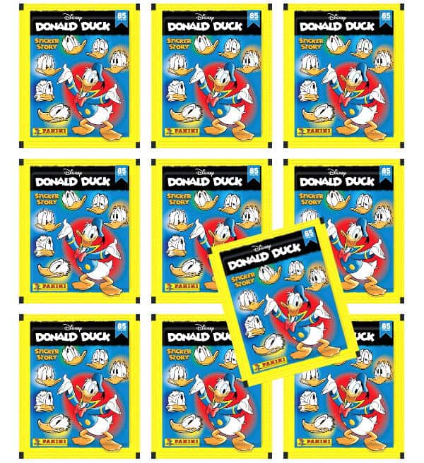 Panini Donald Duck Sticker Story 85 Jahre Donald Duck 25 Stickertüten 