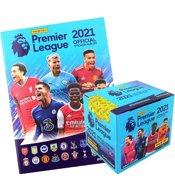 Panini Premier League 2021 Sticker - Album + Display mit 50 Tüten