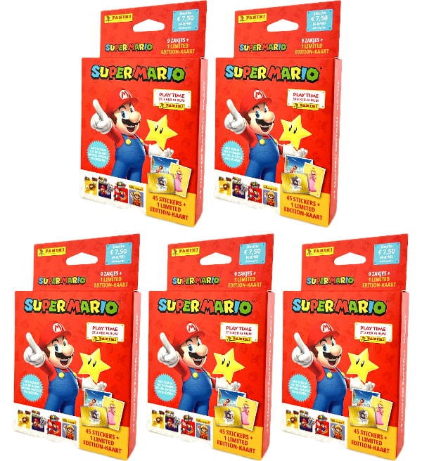 Panini Super Mario Play Time Sticker - 5 x Eco-Blister