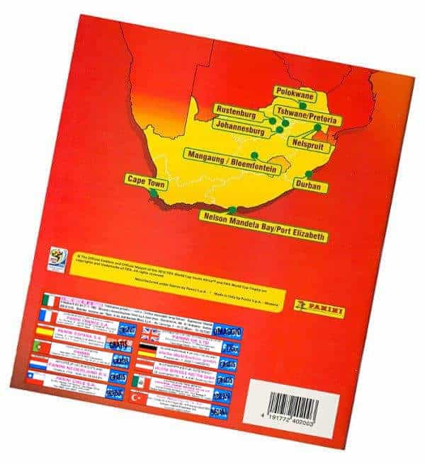 Panini WM 2010 Leeralbum deutsch Rückseite