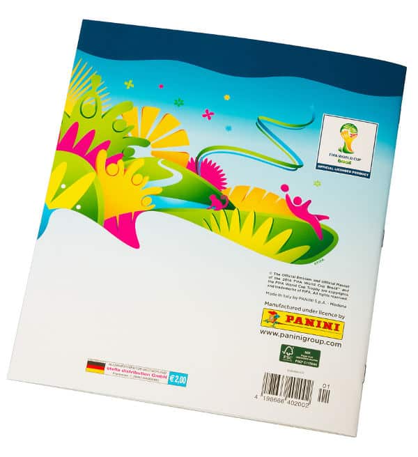 Panini WM Brazil 2014 Sticker- Sammelalbum Rückseite