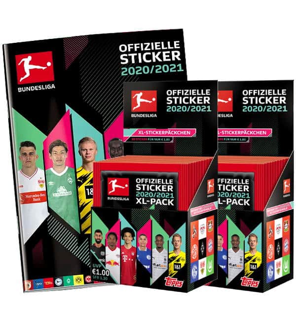 Topps Bundesliga Sammel Sticker 2020/21-1 Display 36 Tüten