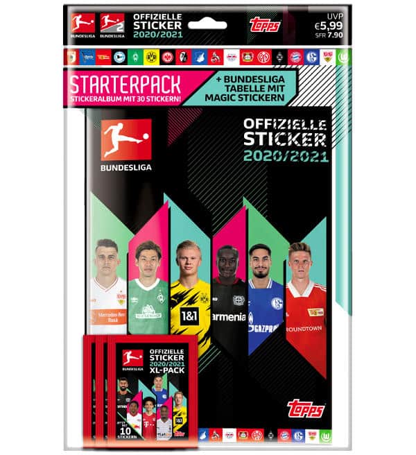 36 Tüten Neu & OVP Topps Bundesliga Sticker 2020/2021-1 x Display 