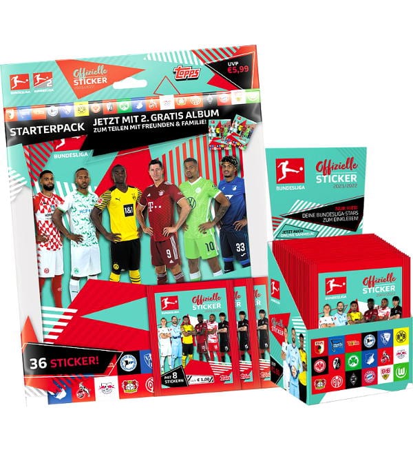 Topps Bundesliga Sticker 2021/2022 - Starterpack + Display