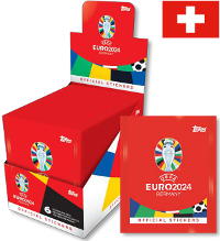 Topps EURO 2024 Sticker - Display mit 100 Tüten - SWISS EDITION