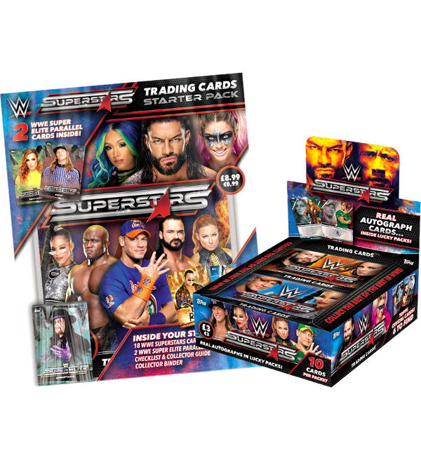 Topps WWE Superstars 2021 Trading Cards - Starterpack + Display