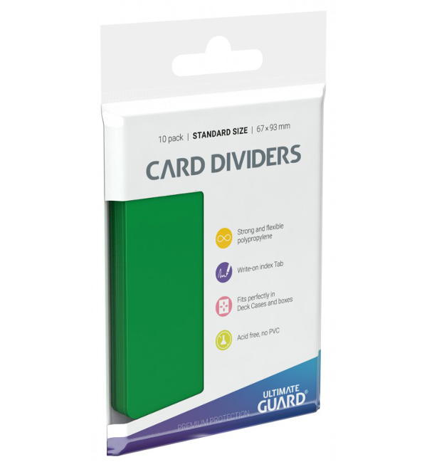 Ultimate Guard Card Dividers Standard Size - Green - Pack