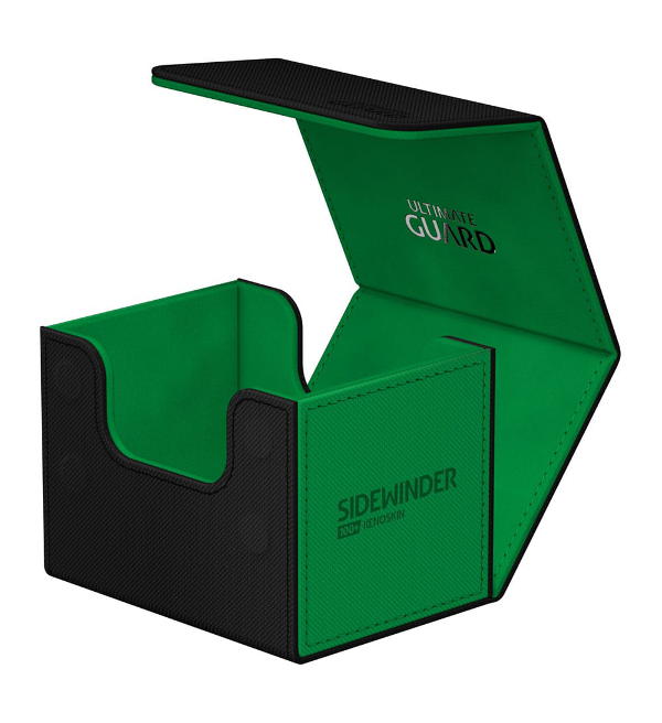 UG Sidewinder 100+ Xenoskin SYNERGY Deck Box - Black/Green Open