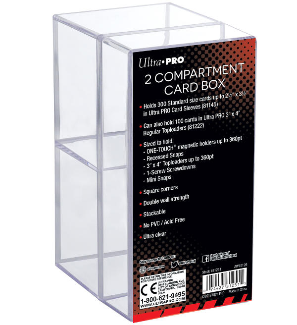 Ultra Pro 2 Compartment Card Box Clear